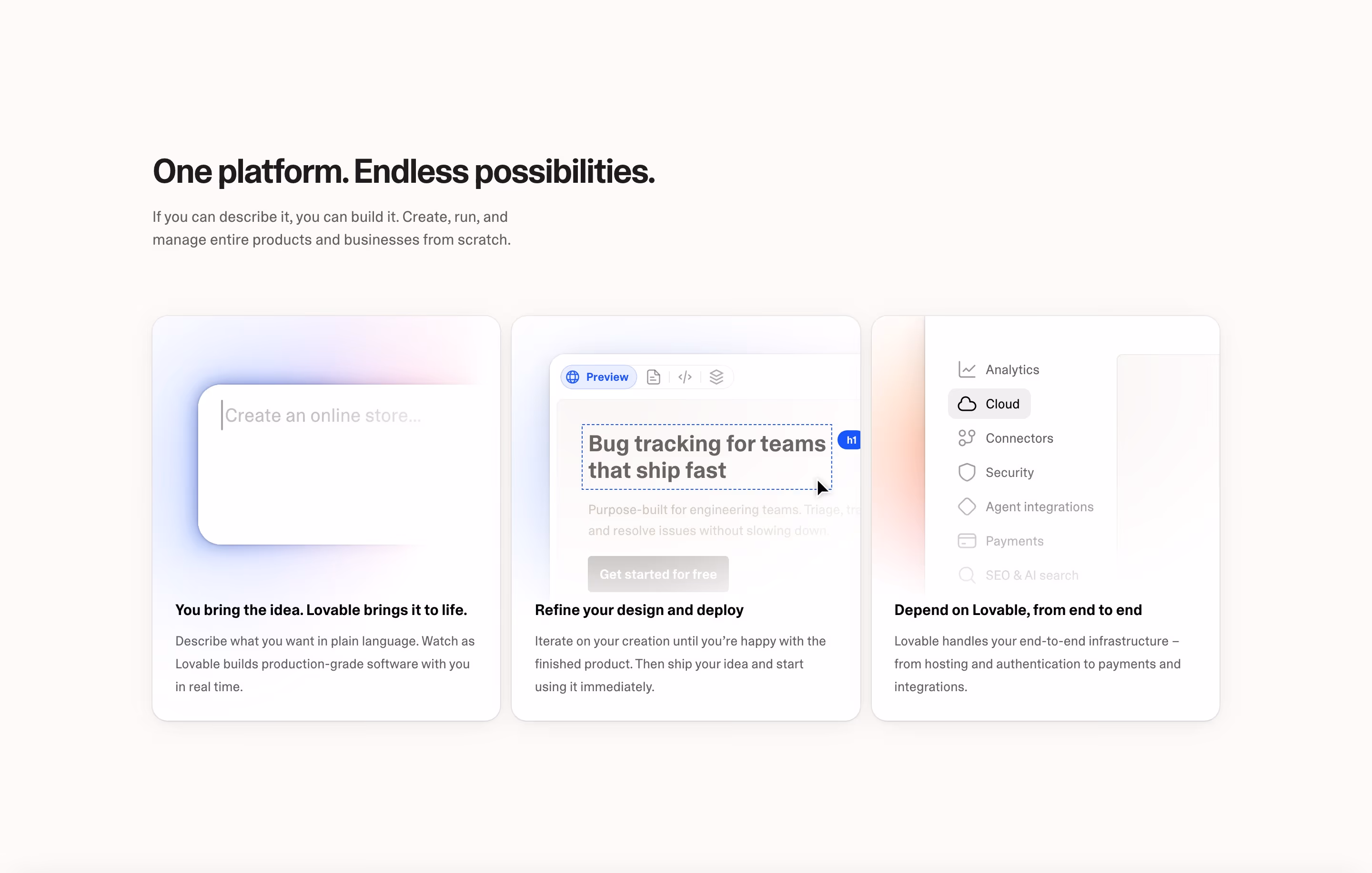 Lovable Features section design