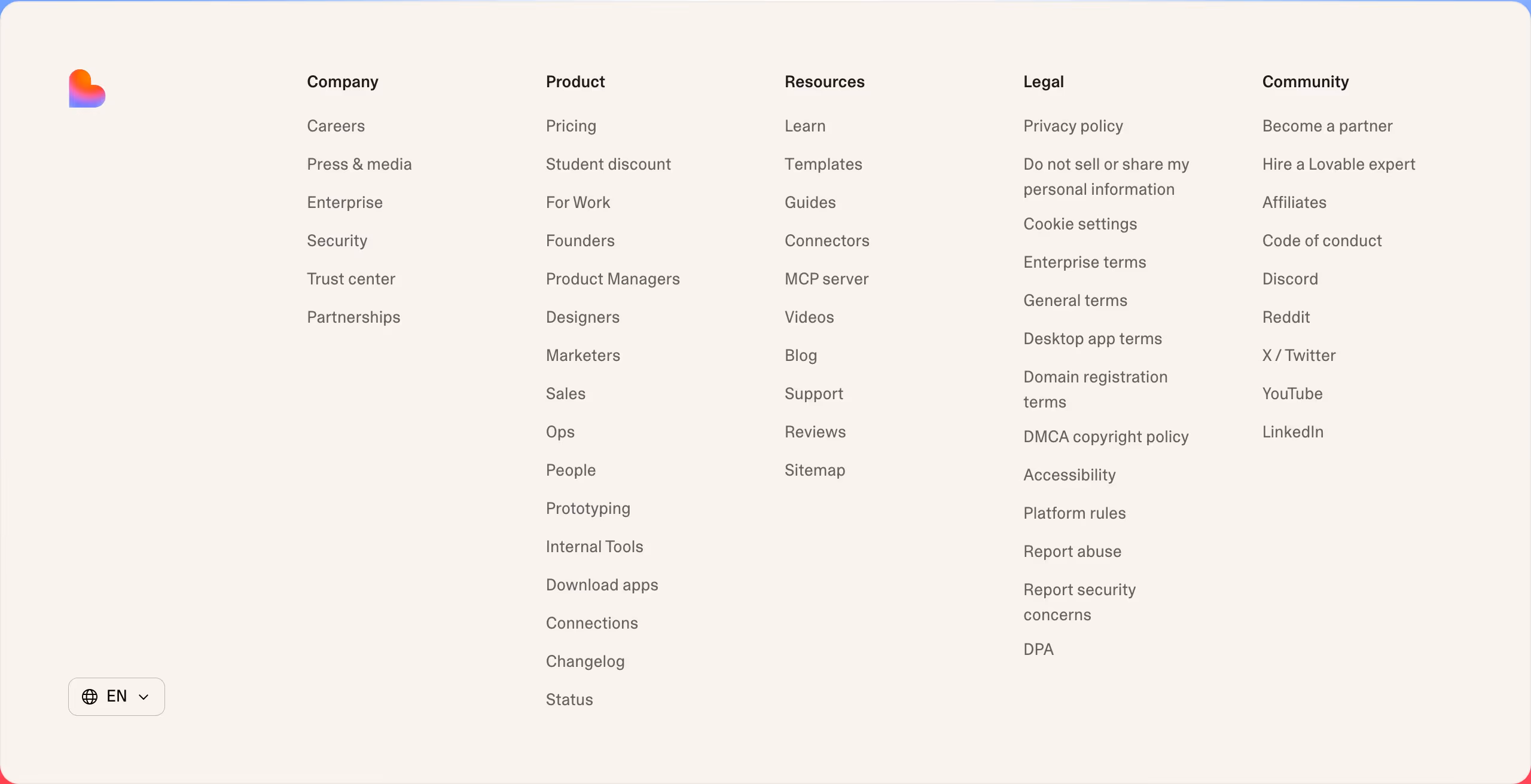 Lovable Footers section design