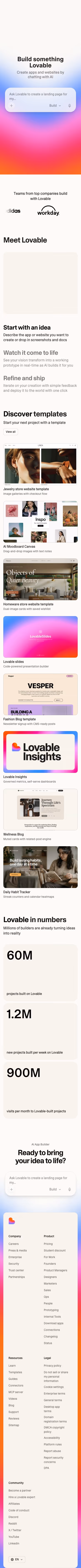 Lovable mobile design — AI
