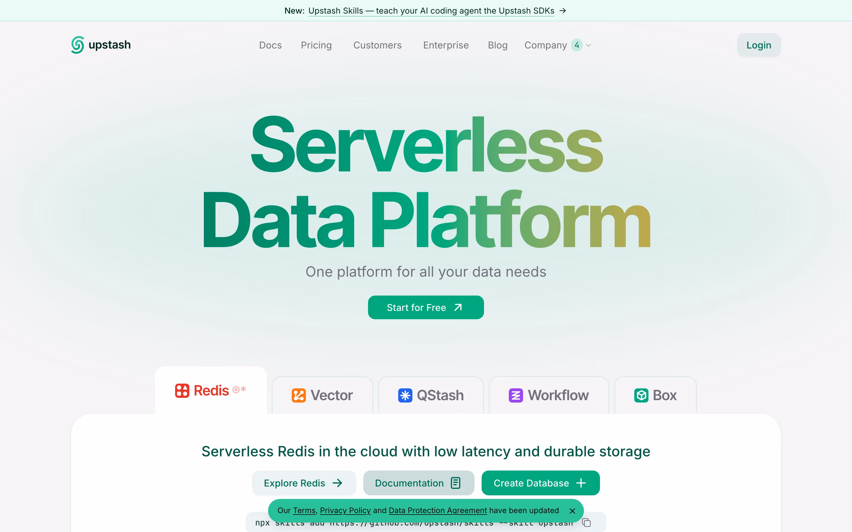 Upstash Heroes section design