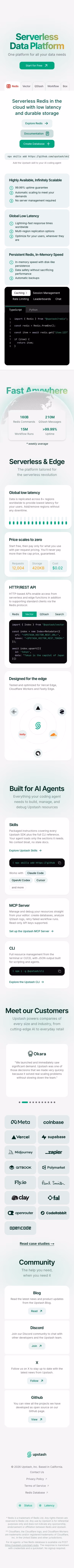 Upstash mobile design — Infrastructure