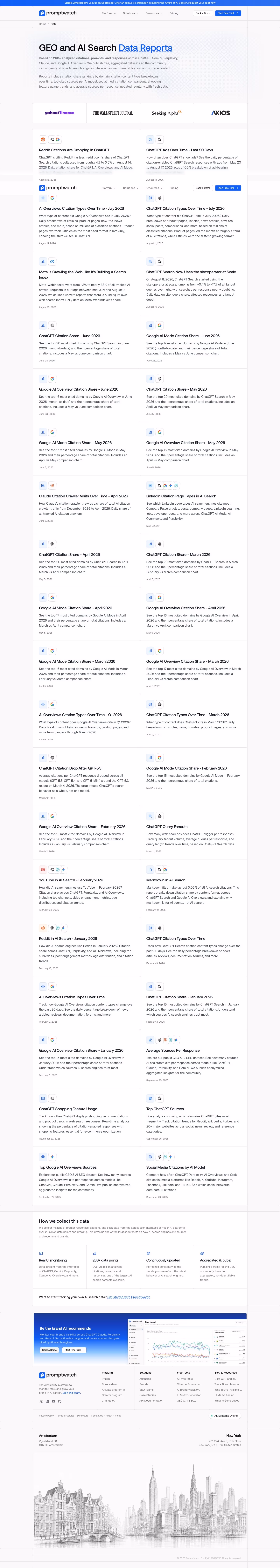 Promptwatch Blog pages section design