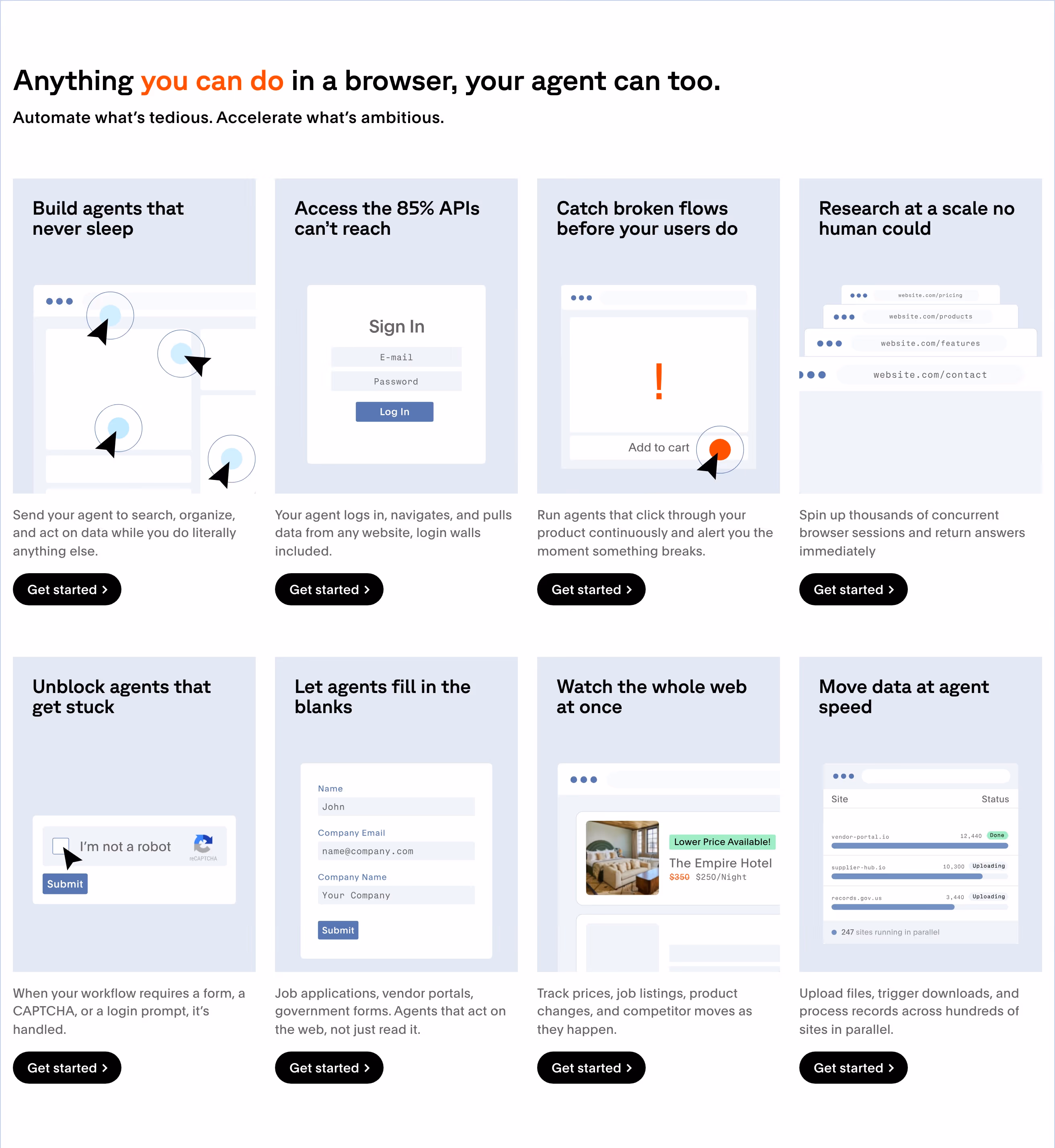 Browserbase Features section design