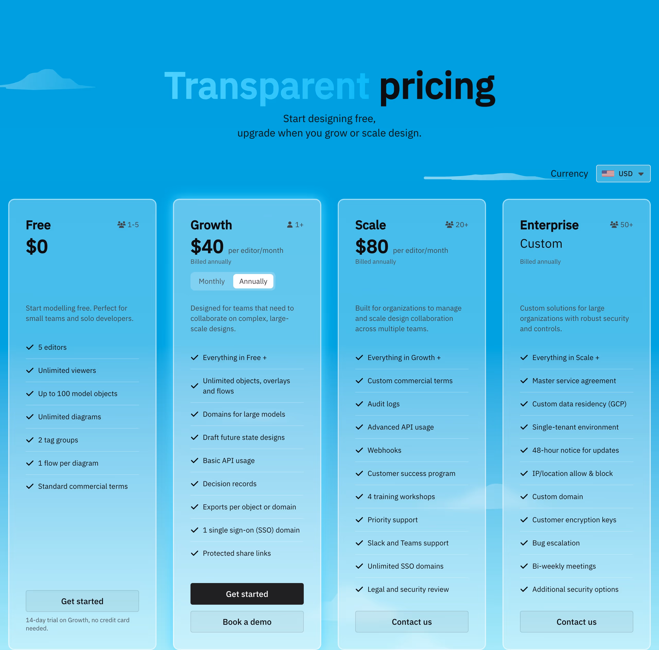Icepanel Pricing section design