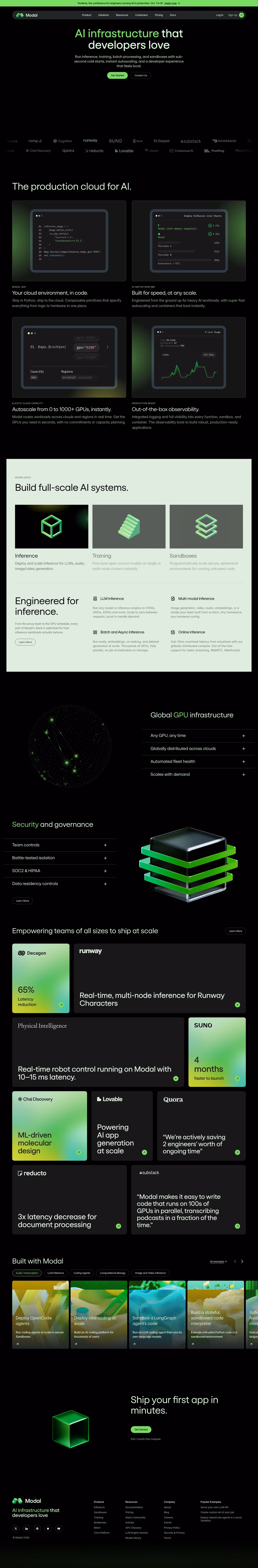 Modal landing page design — Infrastructure