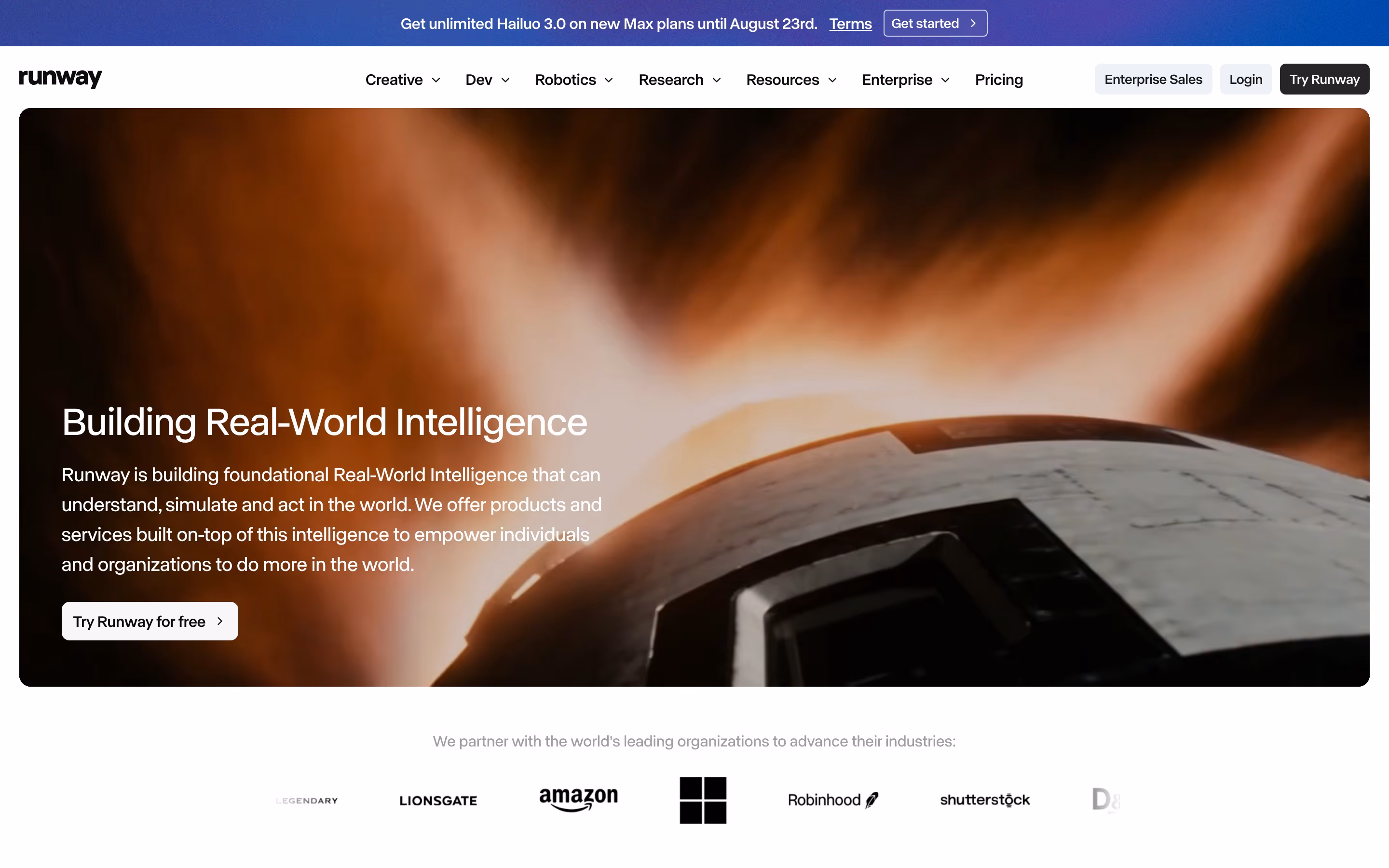 Runwayml hero — AI