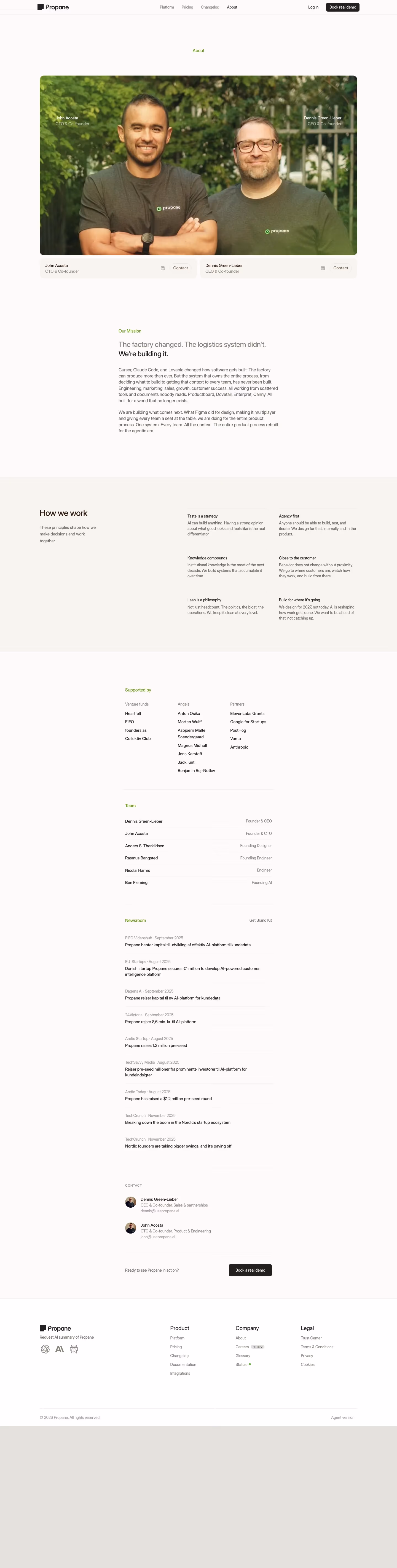 Usepropane About Us section design