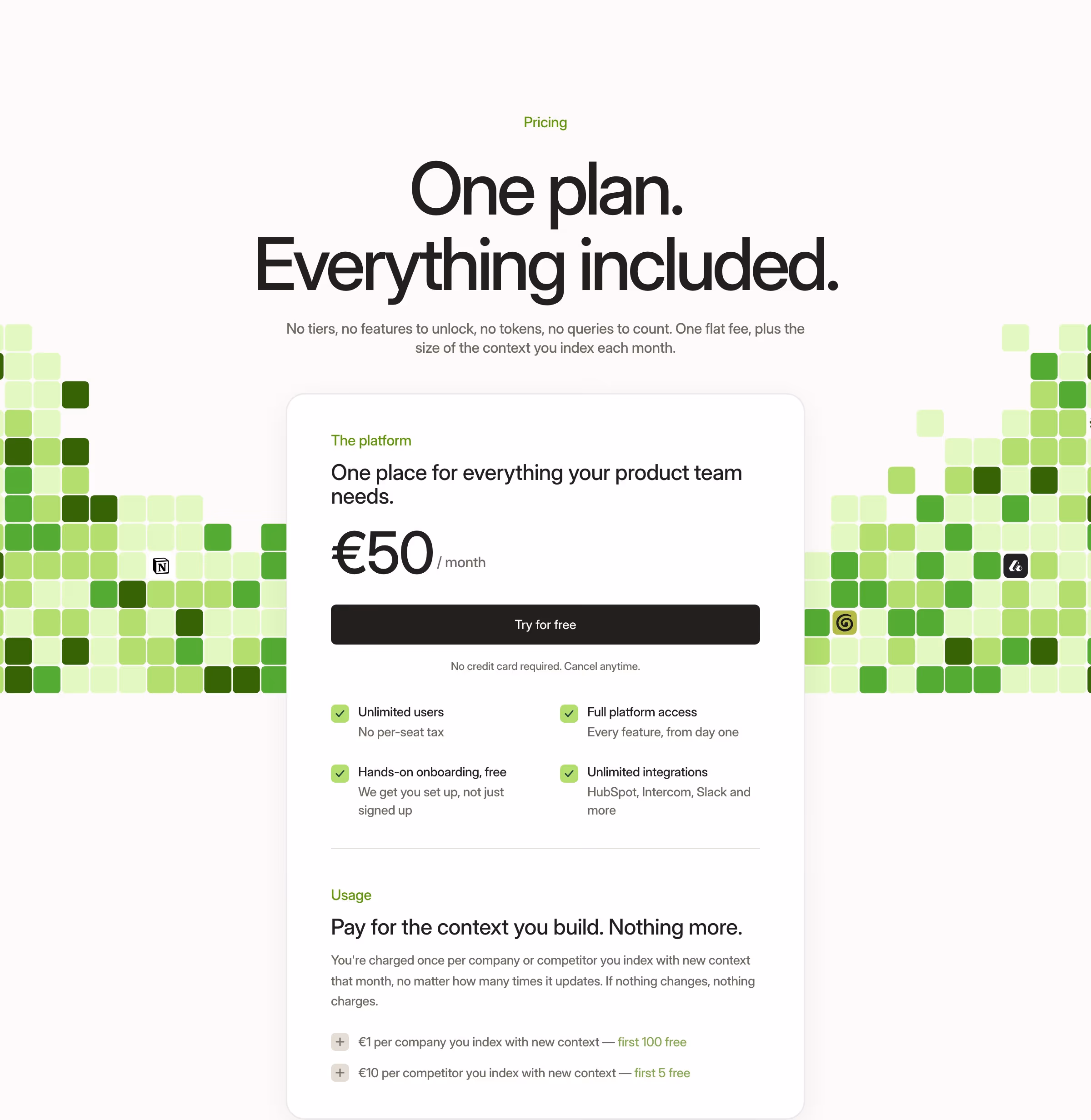 Usepropane Pricing section design