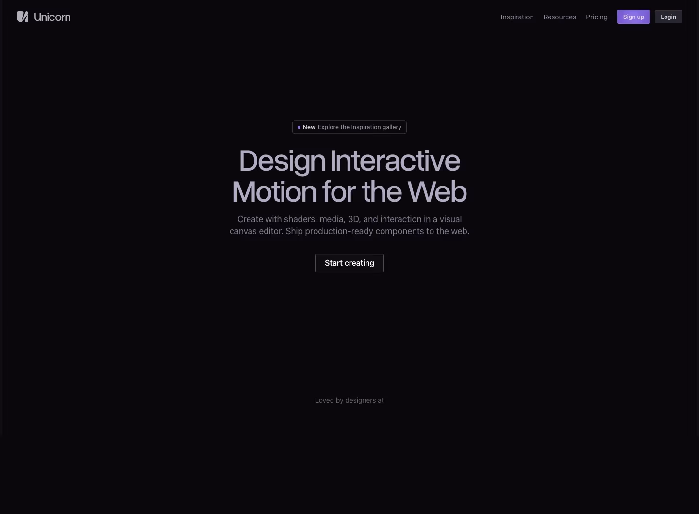 Unicorn landing page design — Graphics & Design