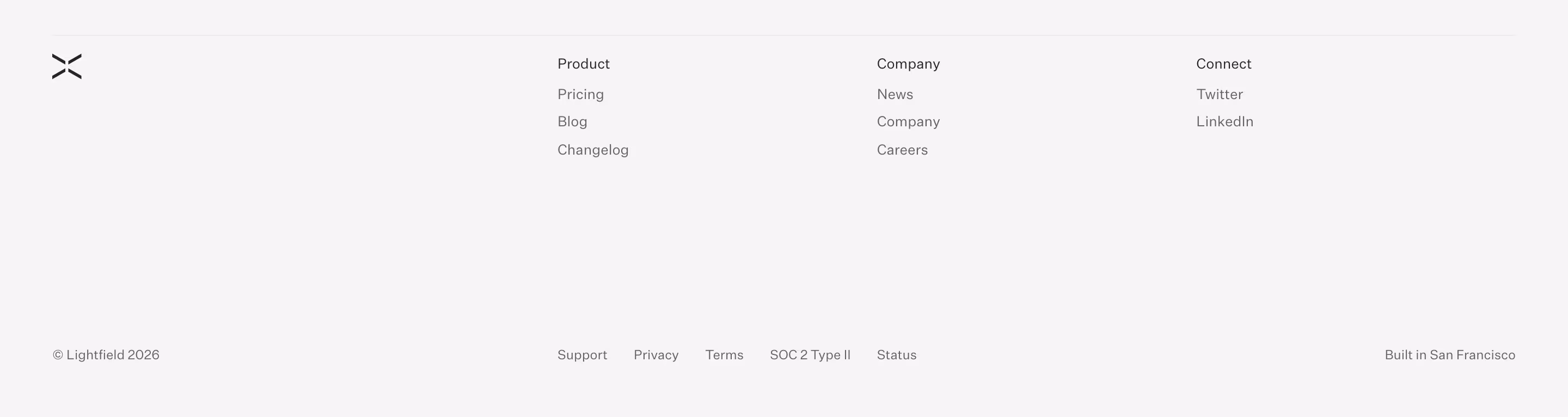 Lightfield footer design — Marketing