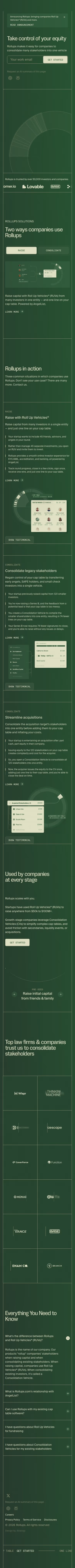Rollups mobile design — Finance