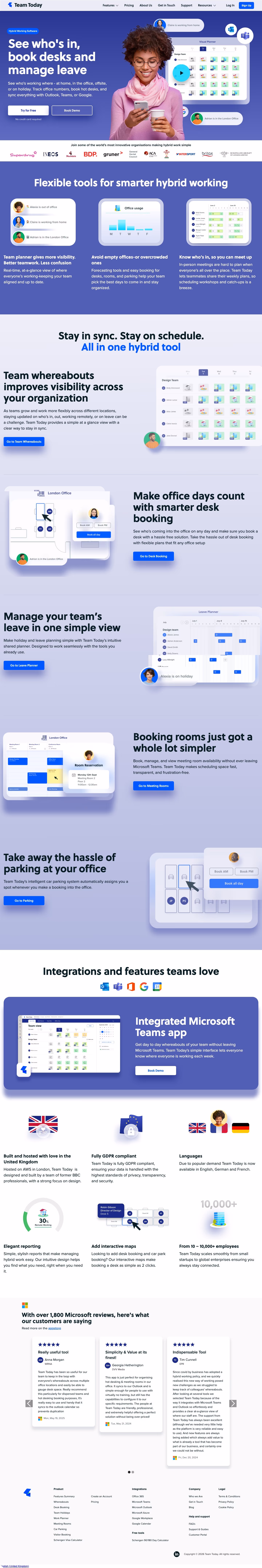 Team-today landing page design — Productivity