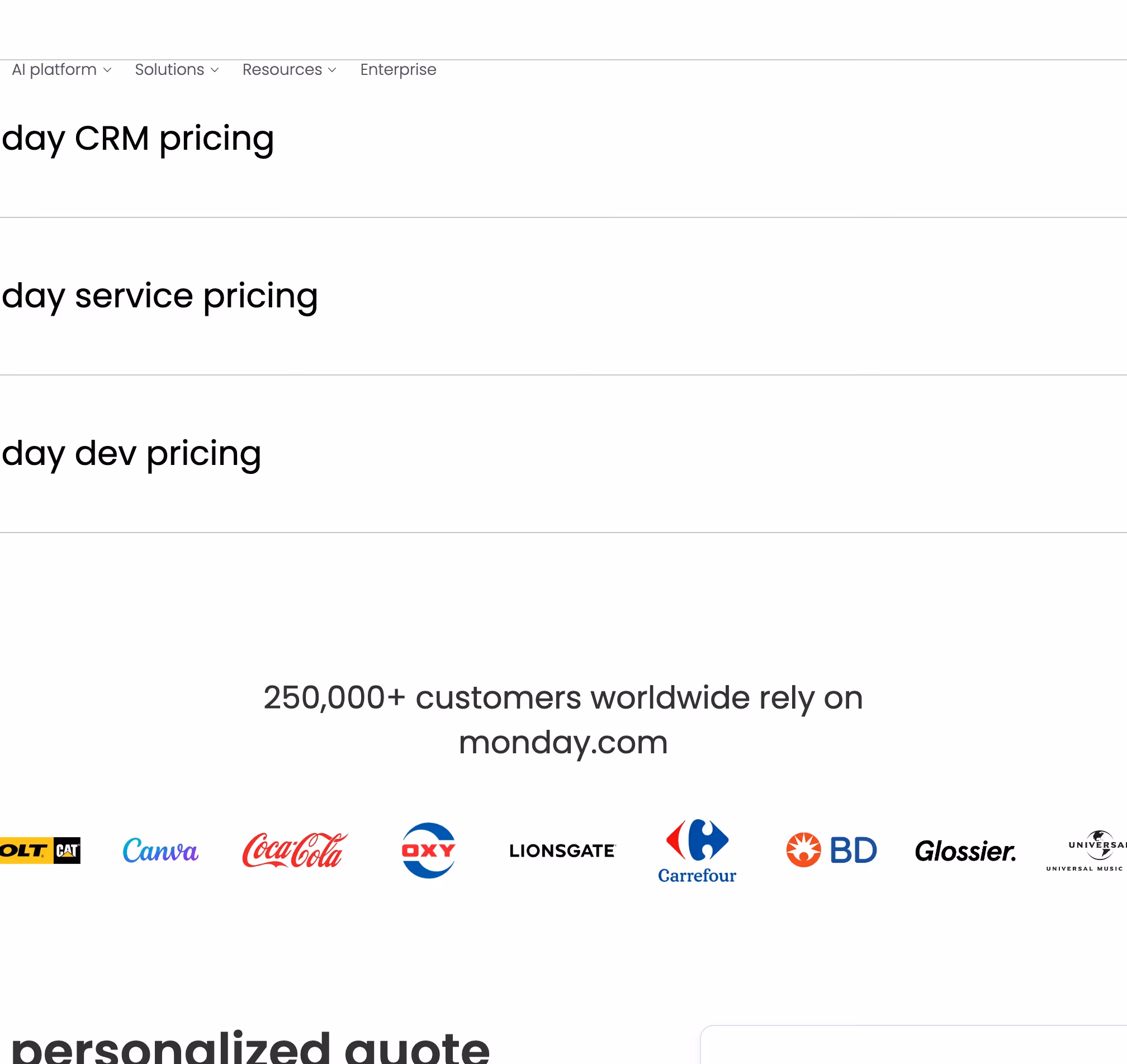 Monday pricing design — Productivity