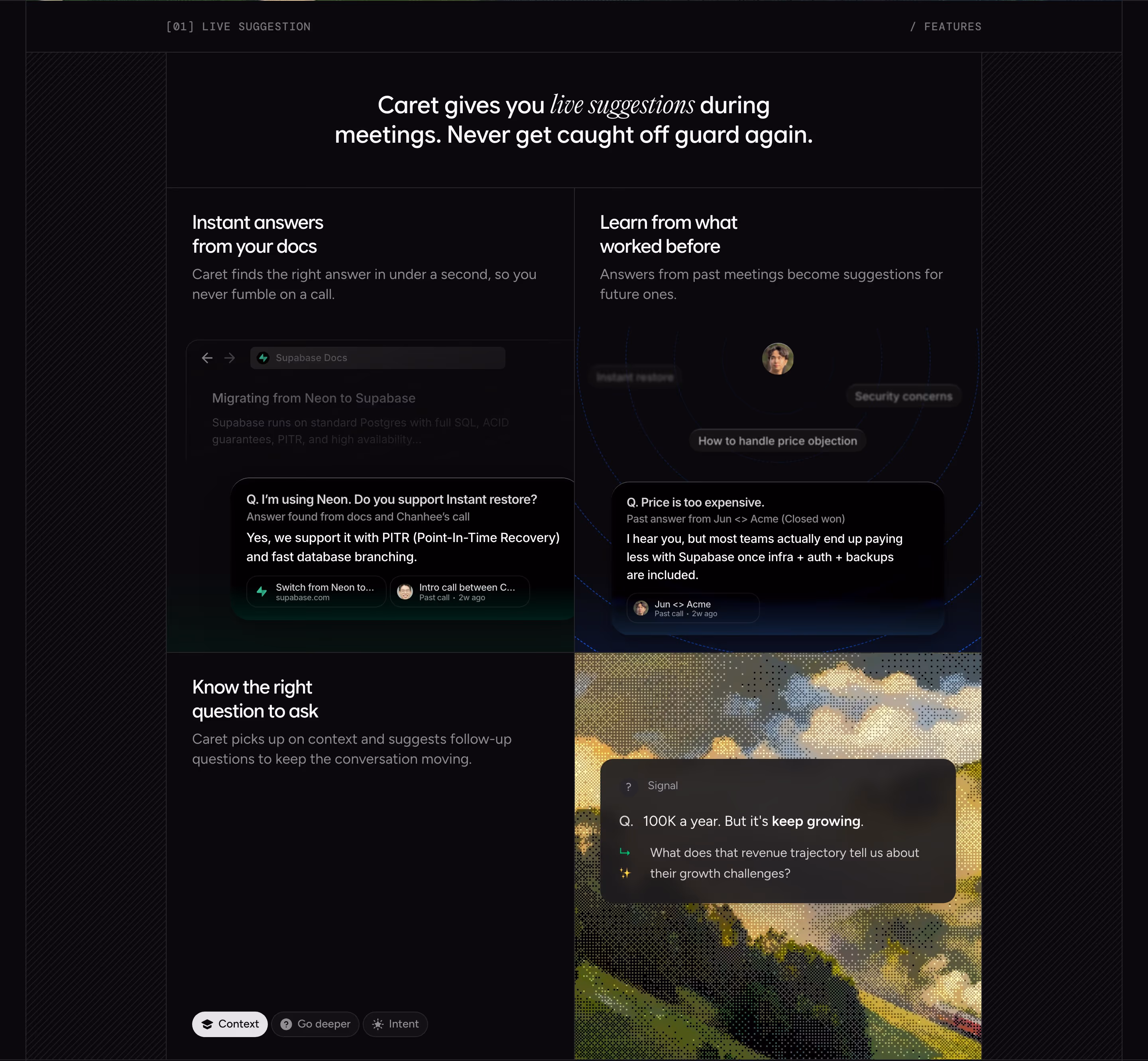 Caret feature design — Productivity