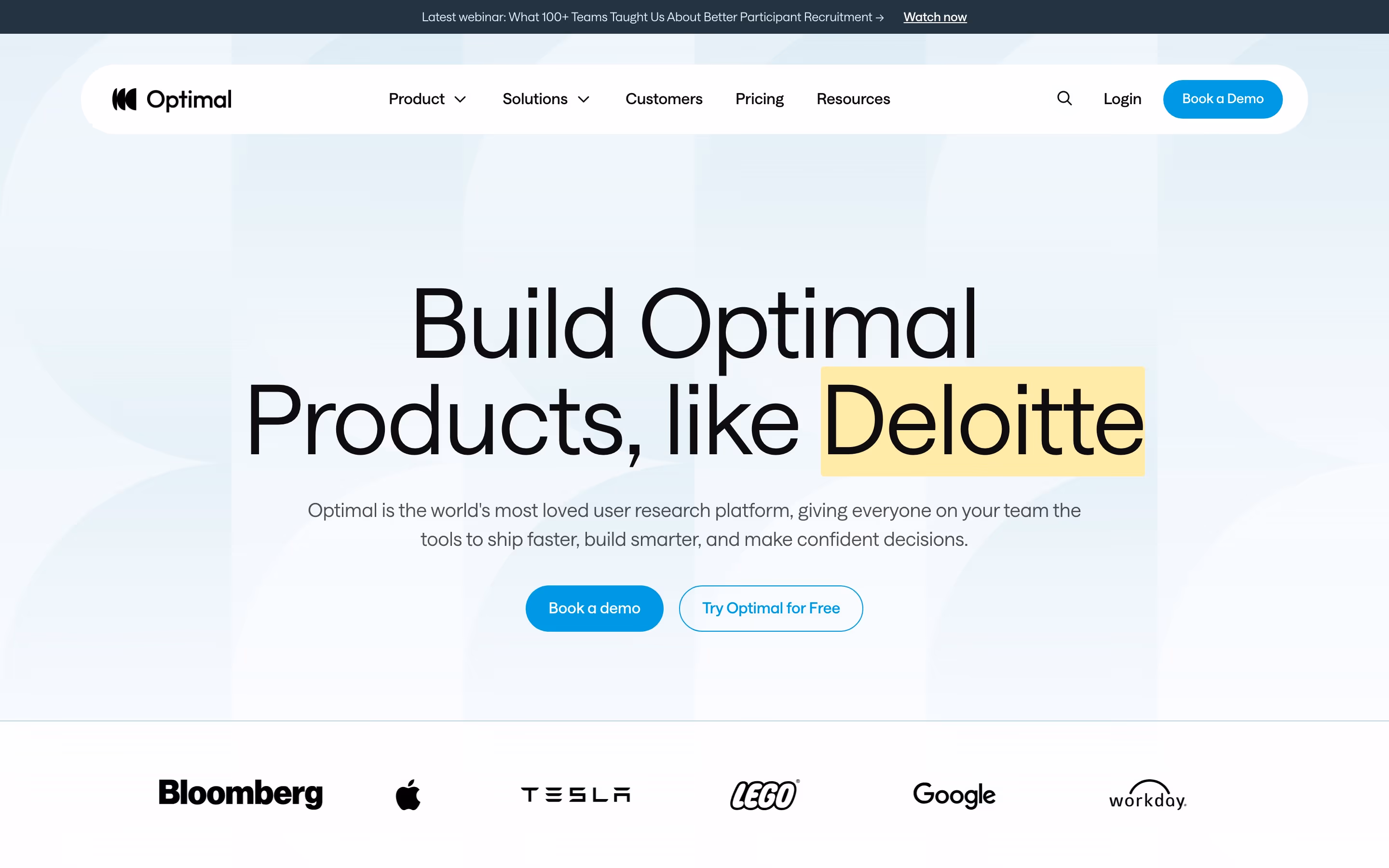 Optimalworkshop Heroes section design