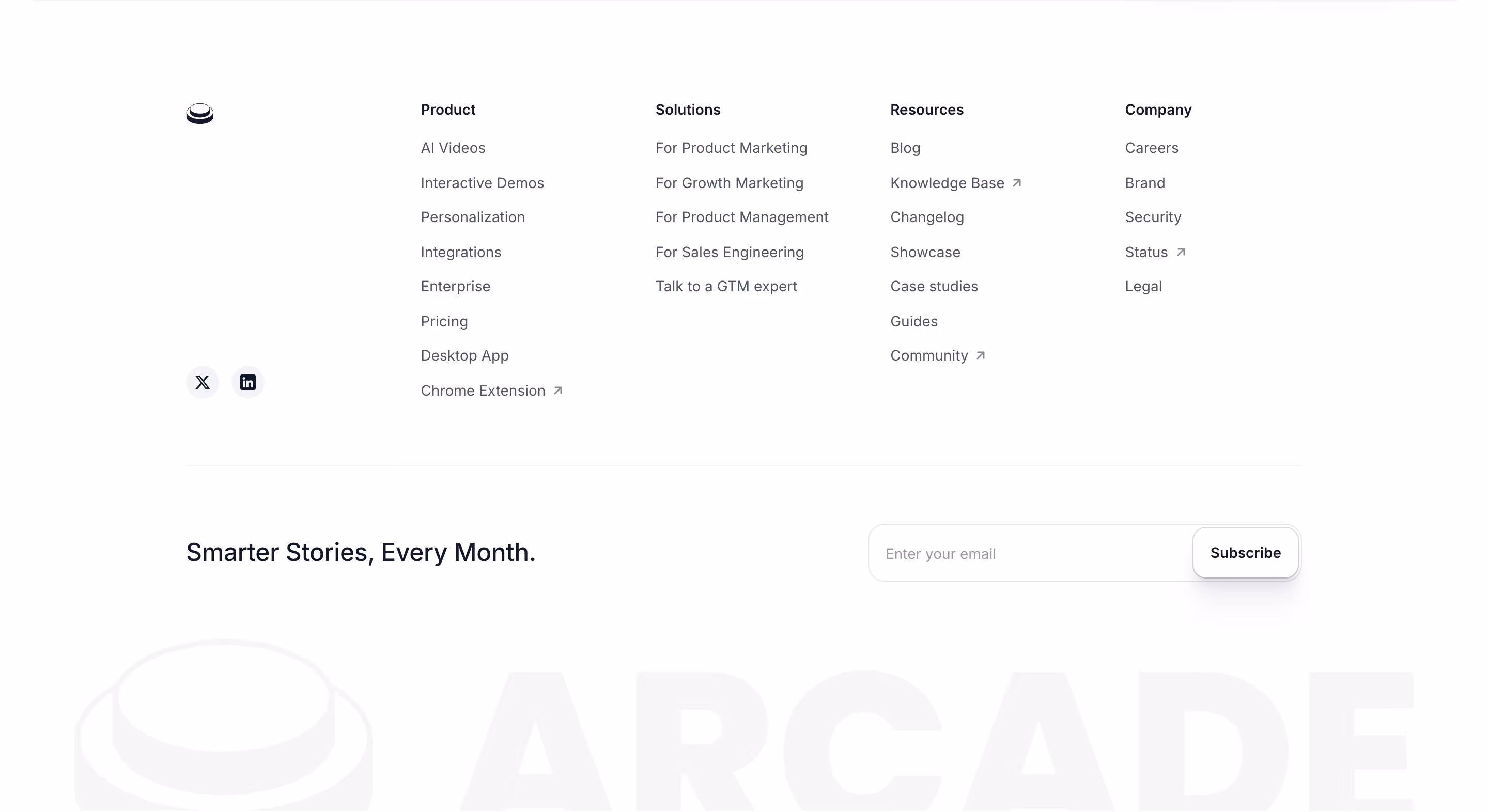 Arcade Footers section design