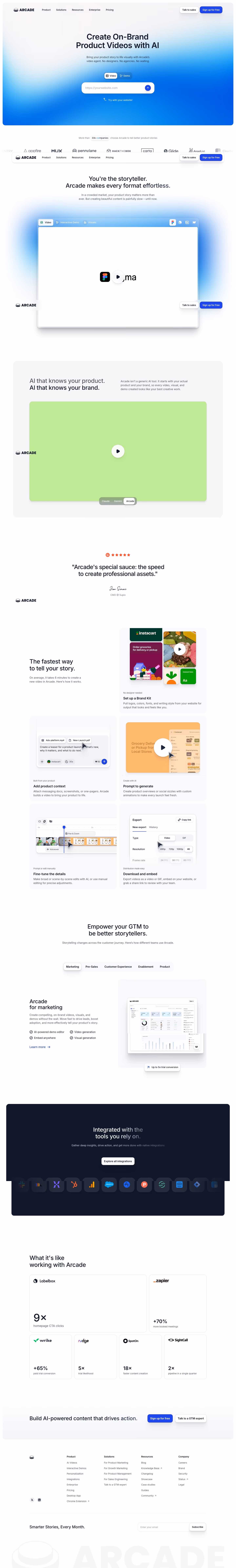 Arcade landing page design — Marketing