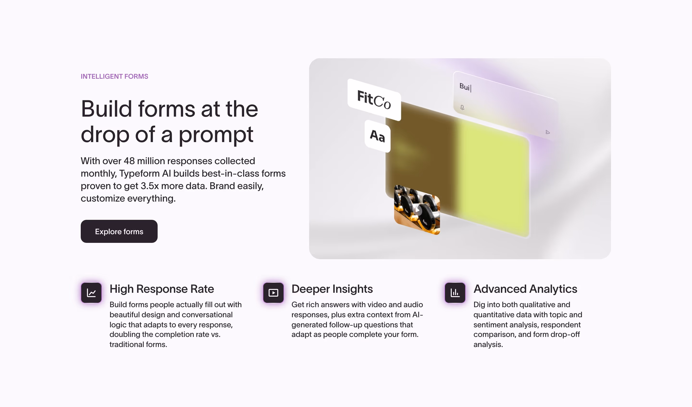 Typeform Features section design