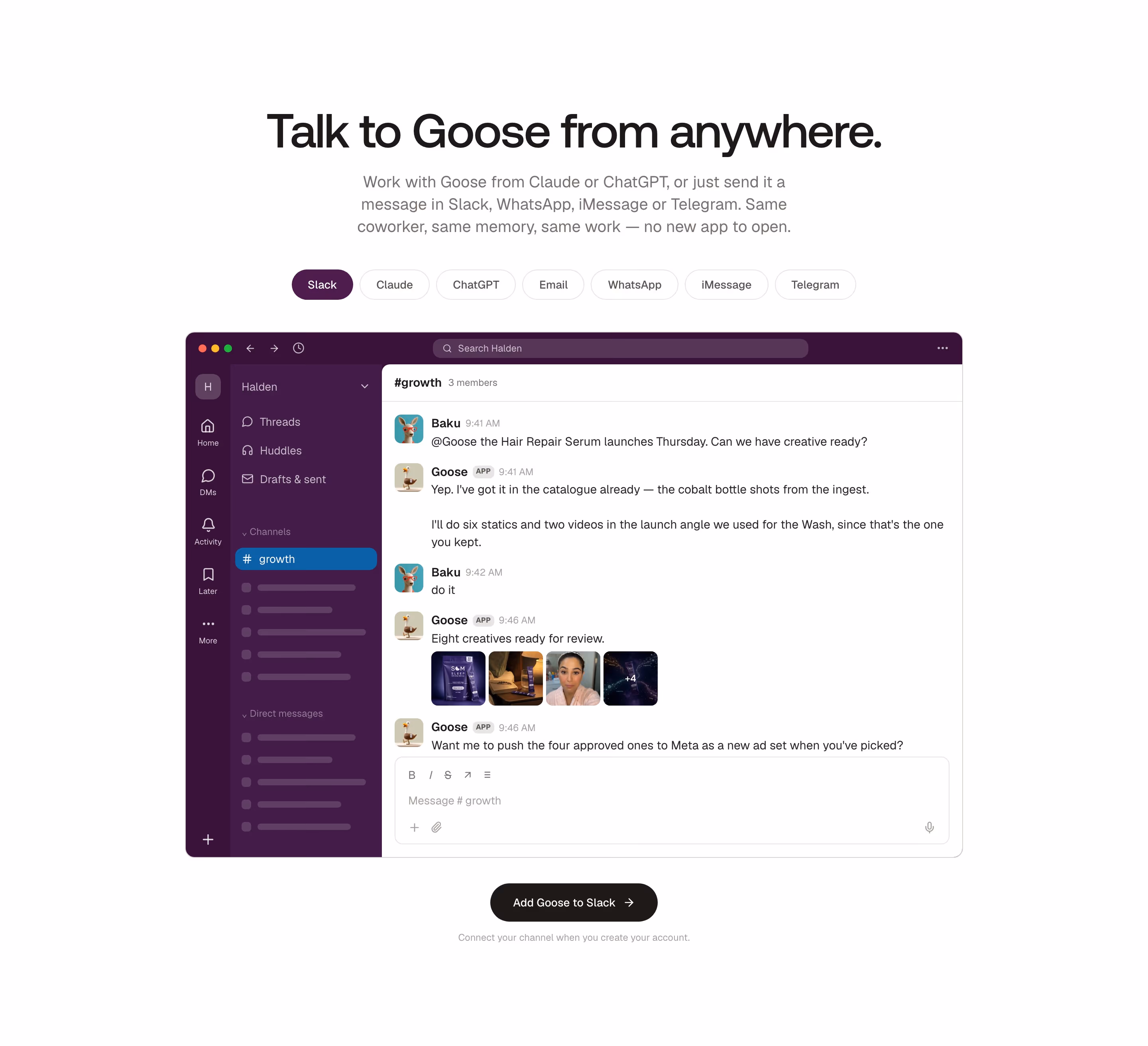 Gooseworks feature design — Marketing