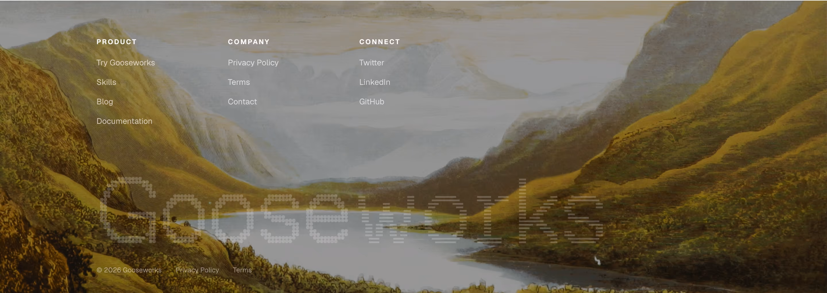 Gooseworks footer design — Marketing