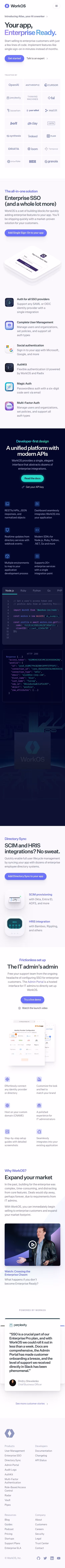 Workos mobile design — Developer Tools