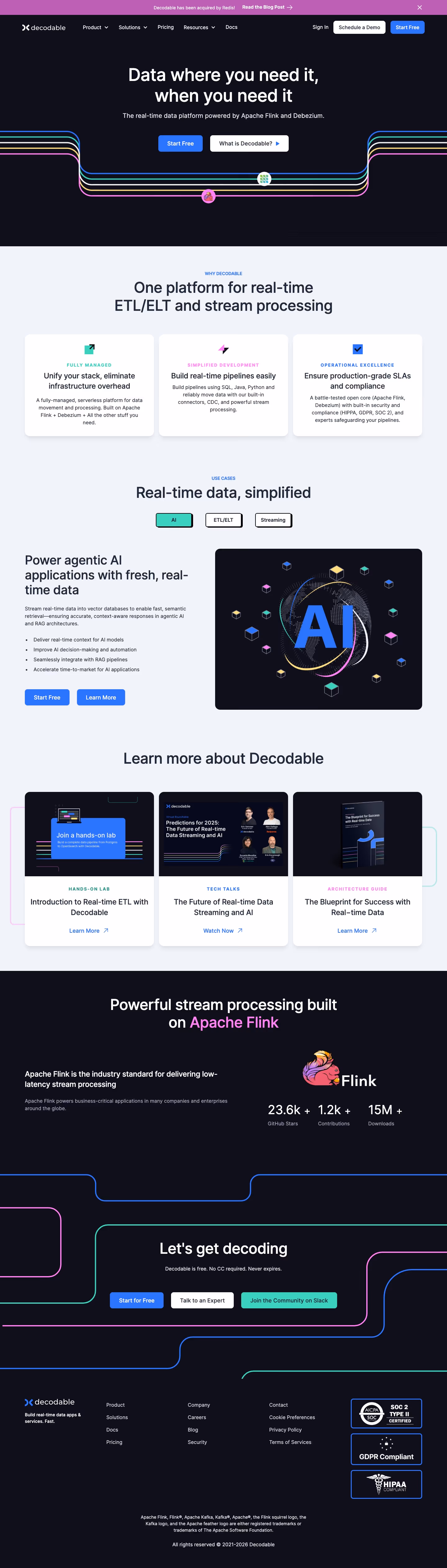 Decodable landing page design — Infrastructure