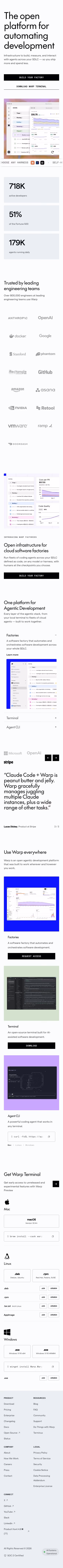 Warp mobile design — Developer Tools