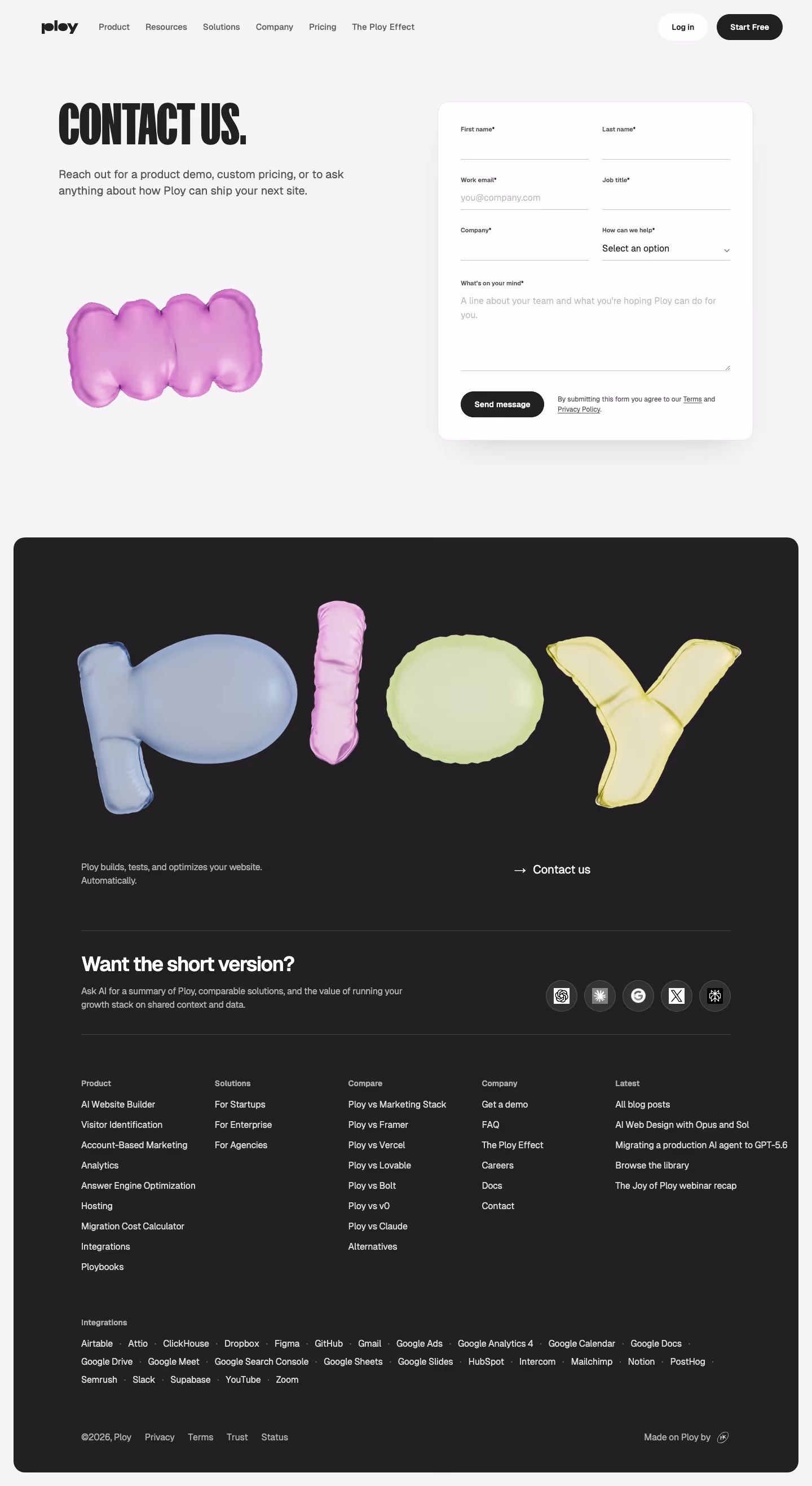 Ploy Contact Us section design