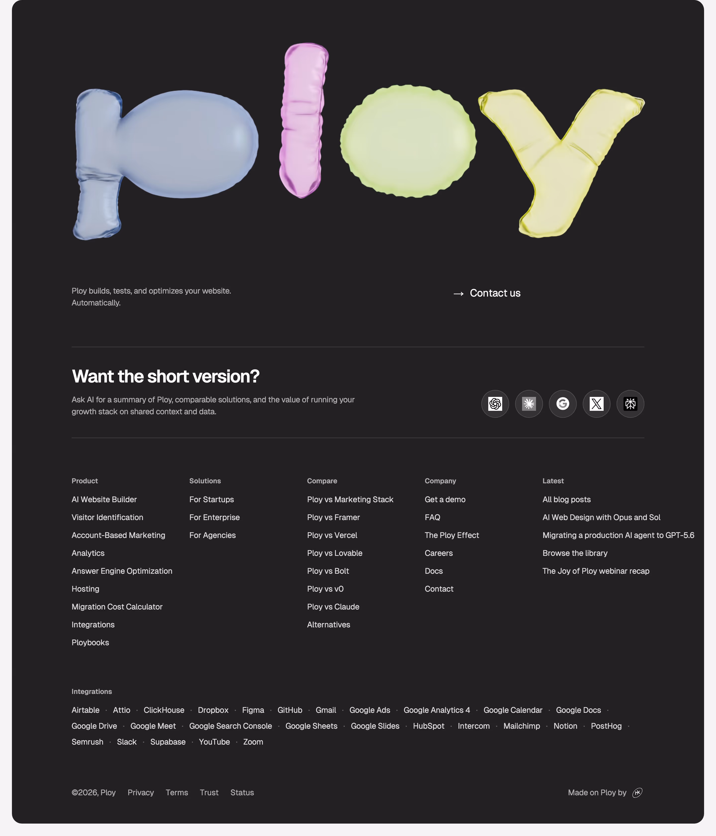 Ploy Footers section design