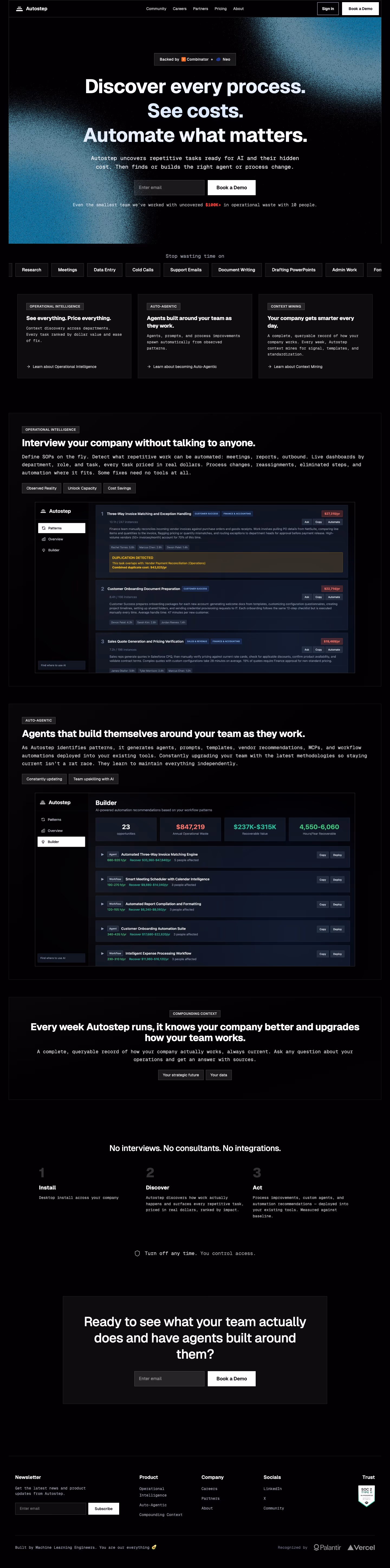Autostep landing page design