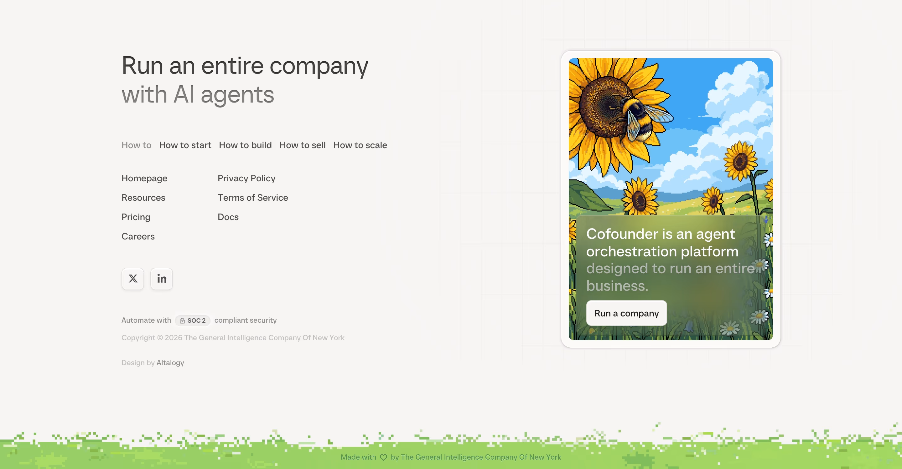 Cofounder Footers section design