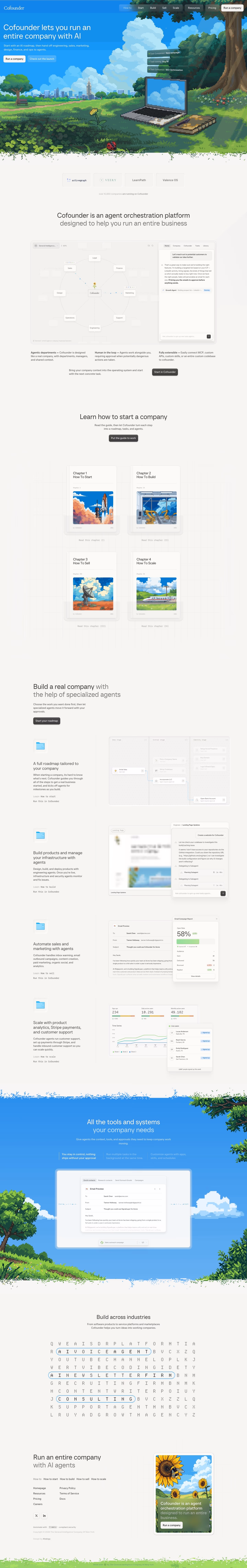 Cofounder landing page design — AI