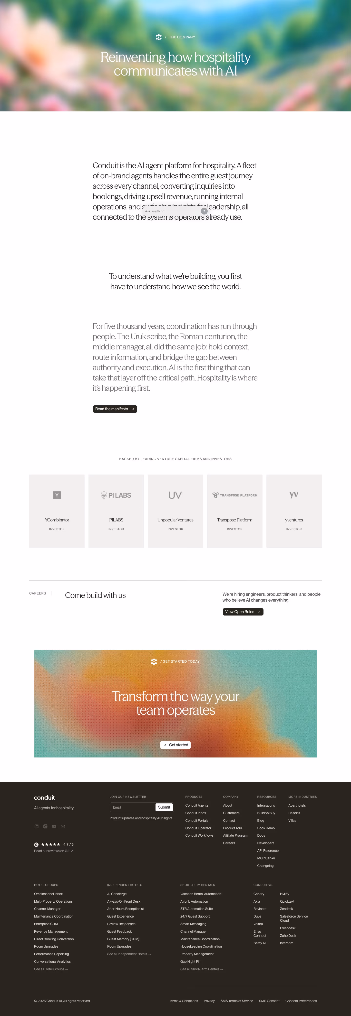 Conduit about us design — AI