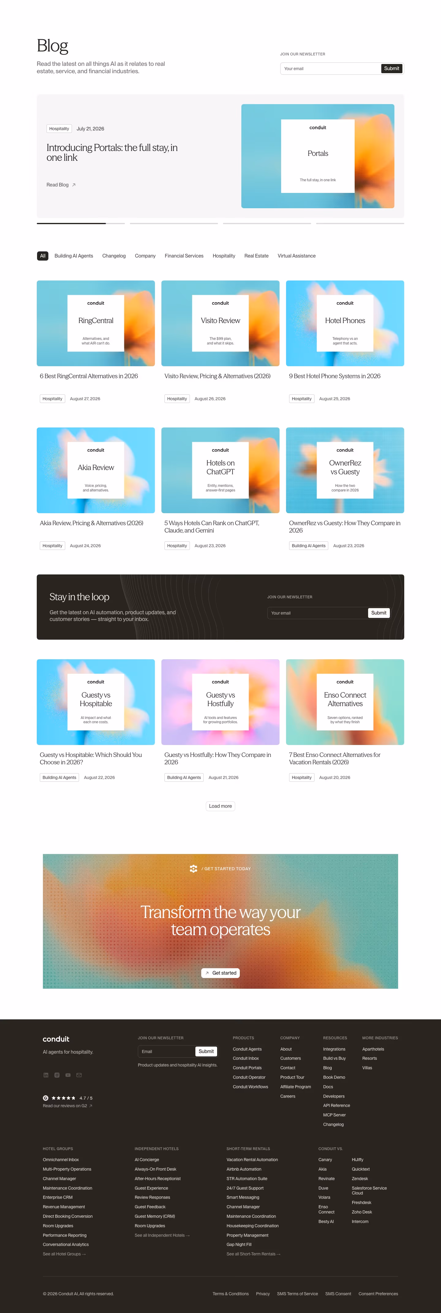 Conduit blog page design — AI