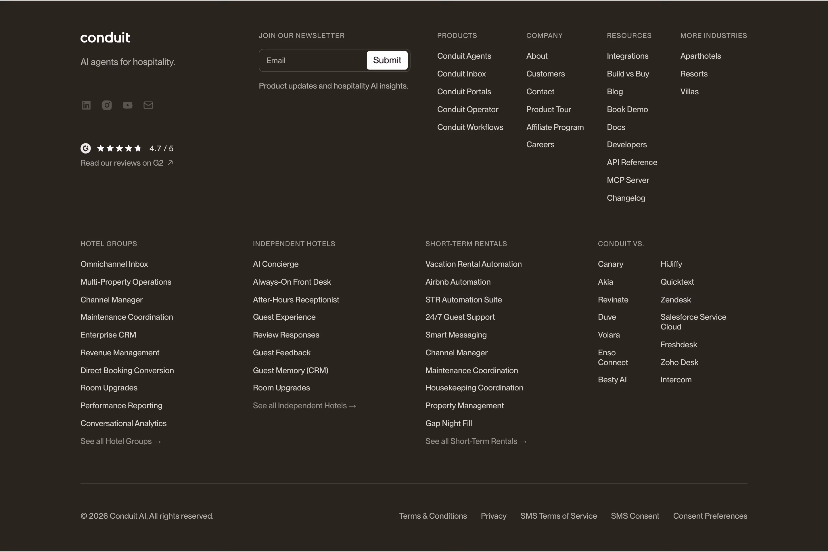 Conduit footer design — AI