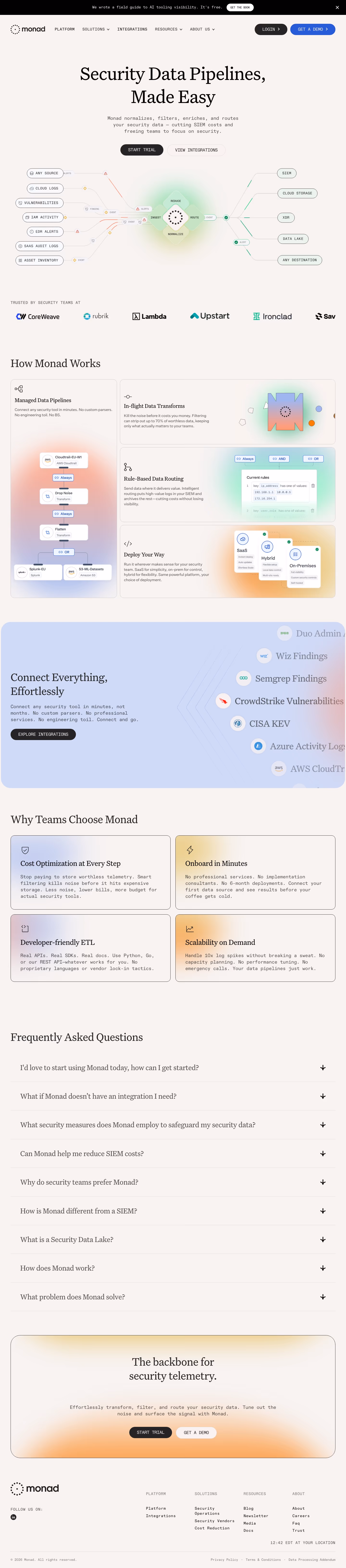 Monad landing page design — Security