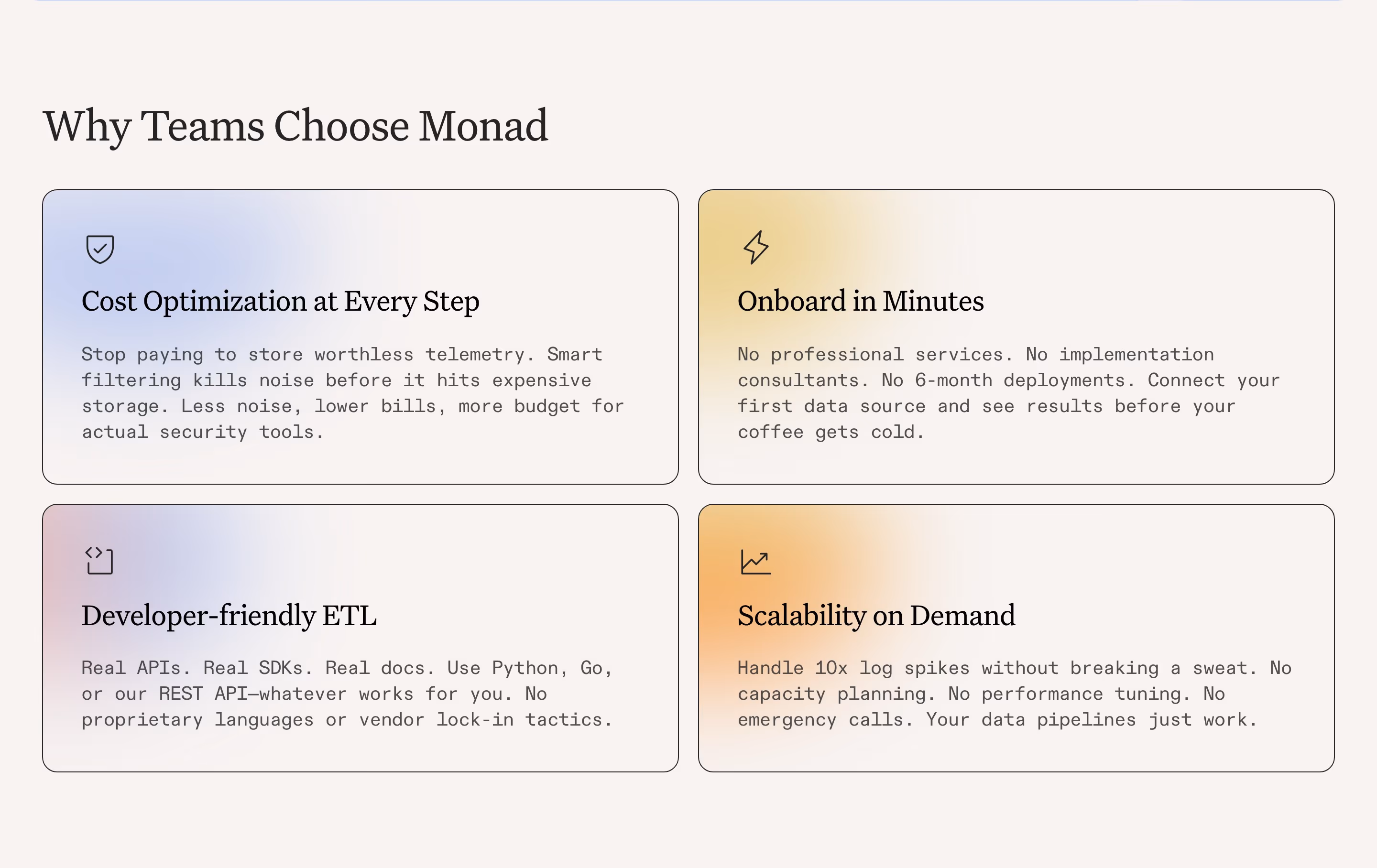 Monad why choose us design — Security