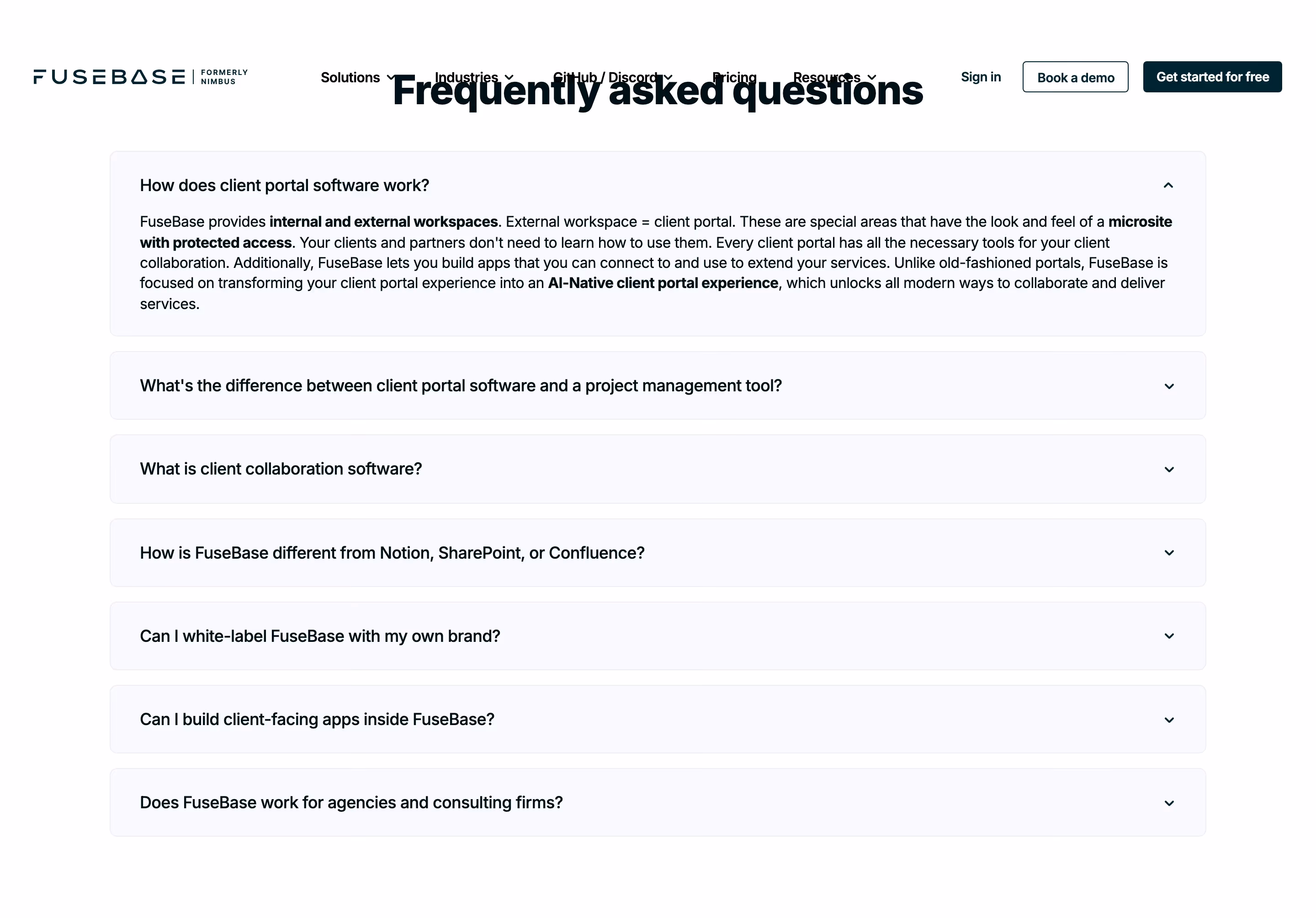 Nimbusweb faq design — Productivity