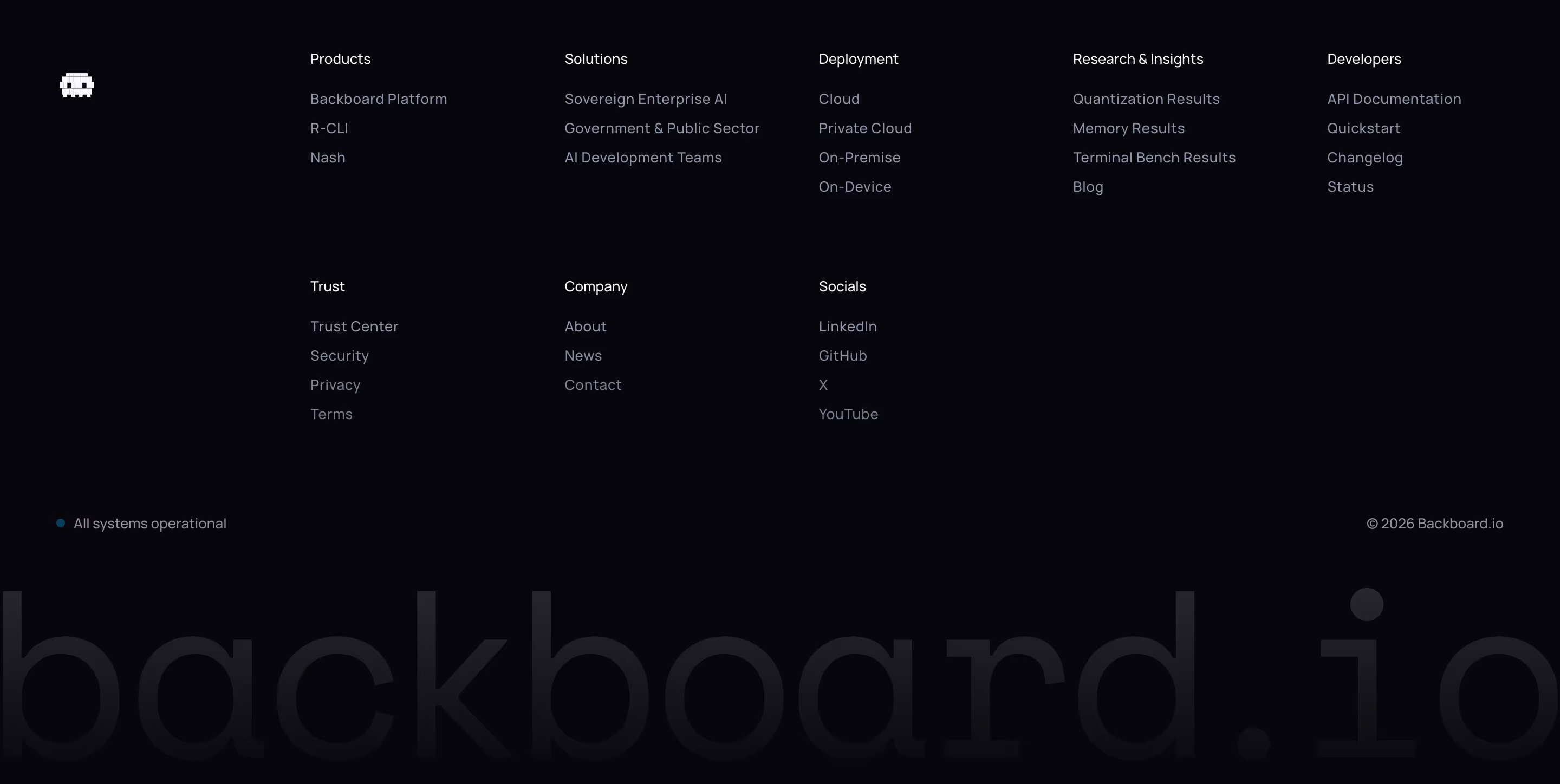 Backboard Footers section design