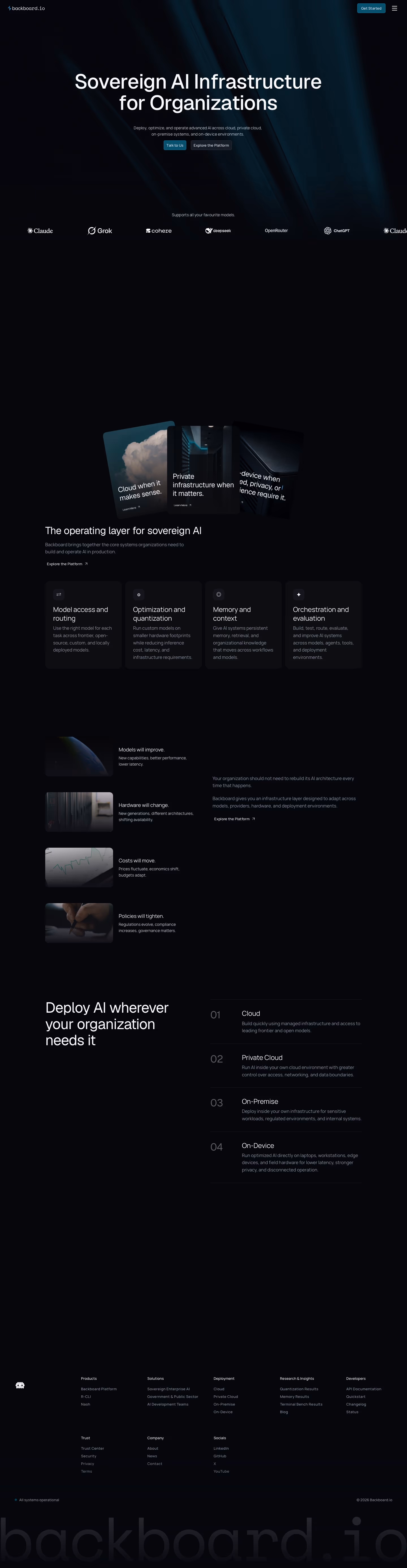 Backboard landing page design — Developer Tools