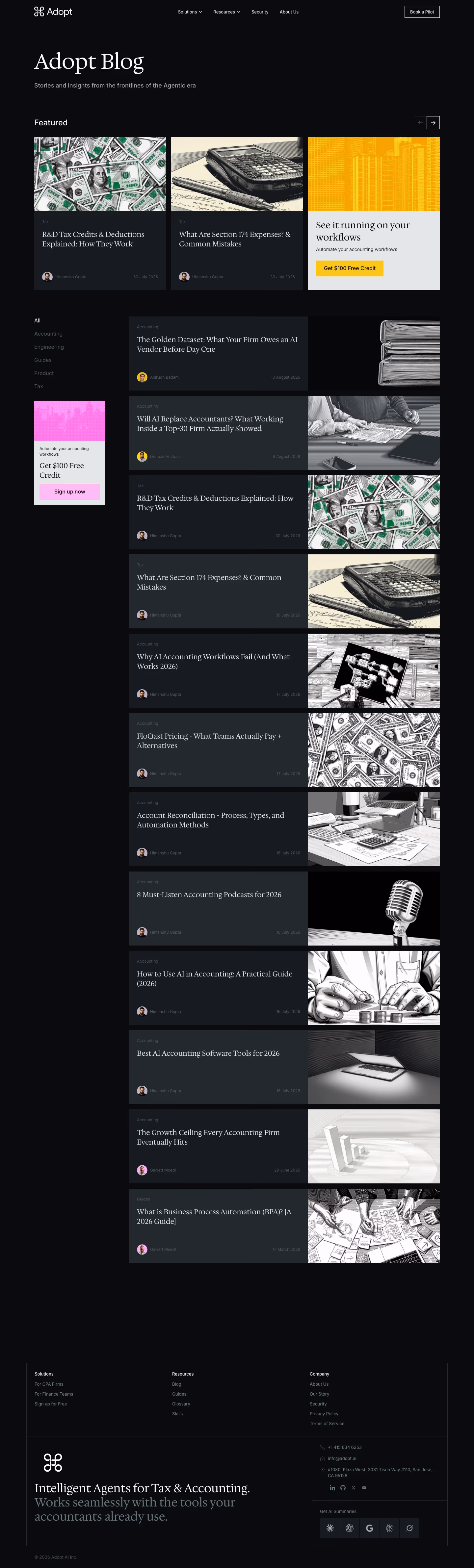 Adopt Blog pages section design