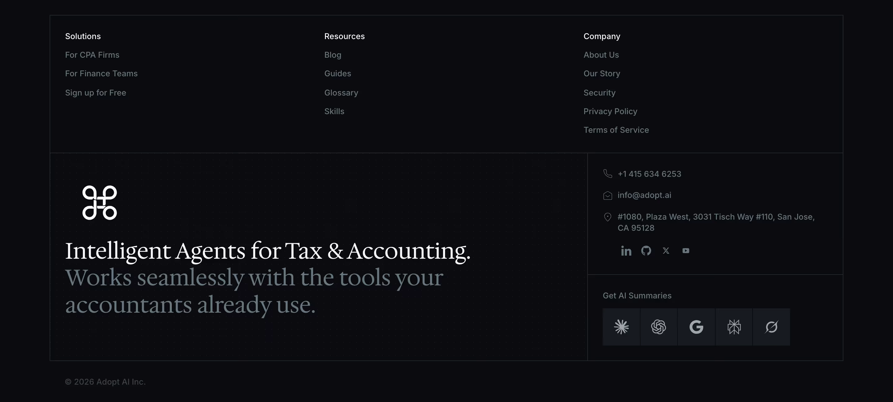 Adopt Footers section design