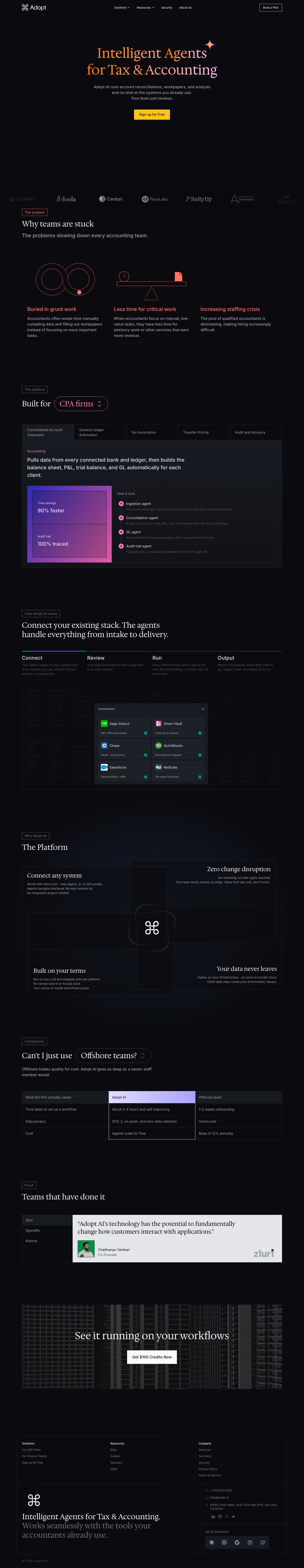 Adopt landing page design — AI
