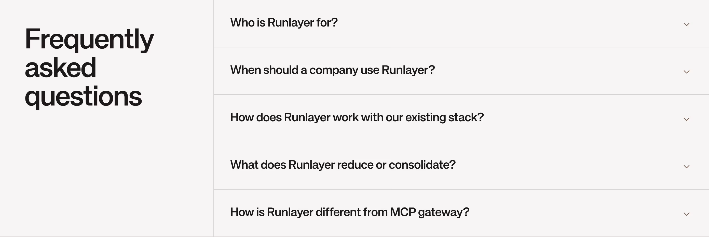Runlayer faq design — AI