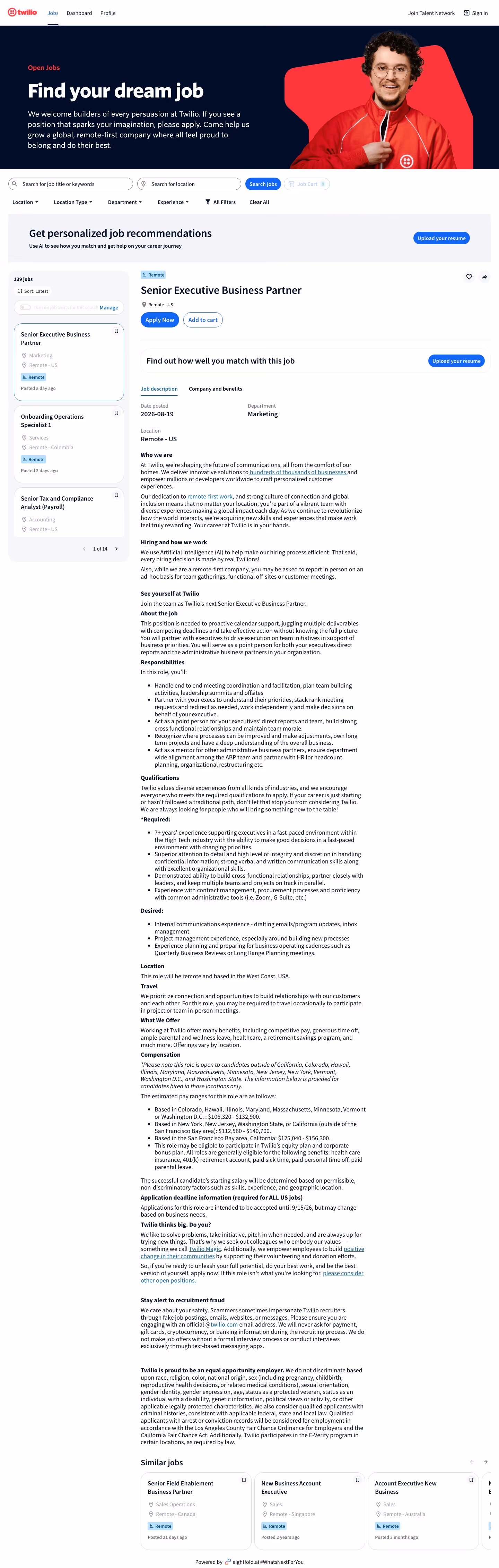 Stytch Careers pages section design