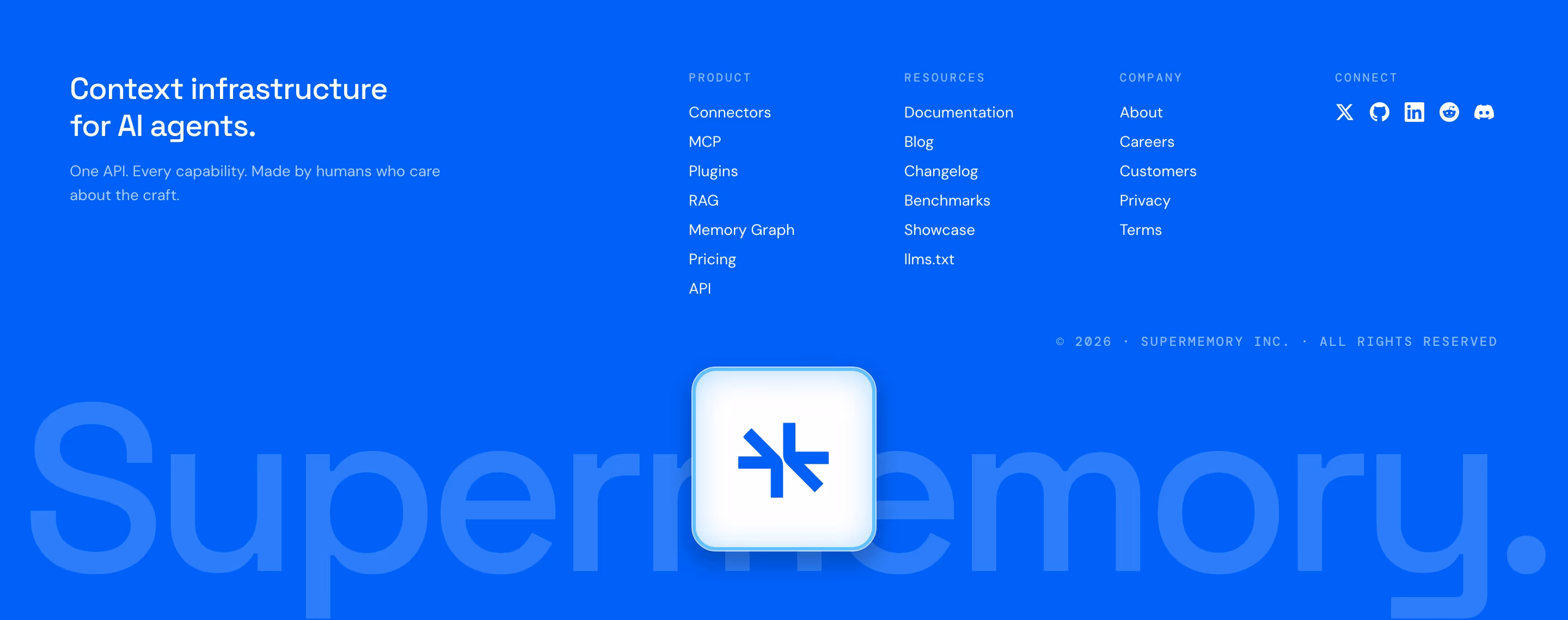 Supermemory Footers section design