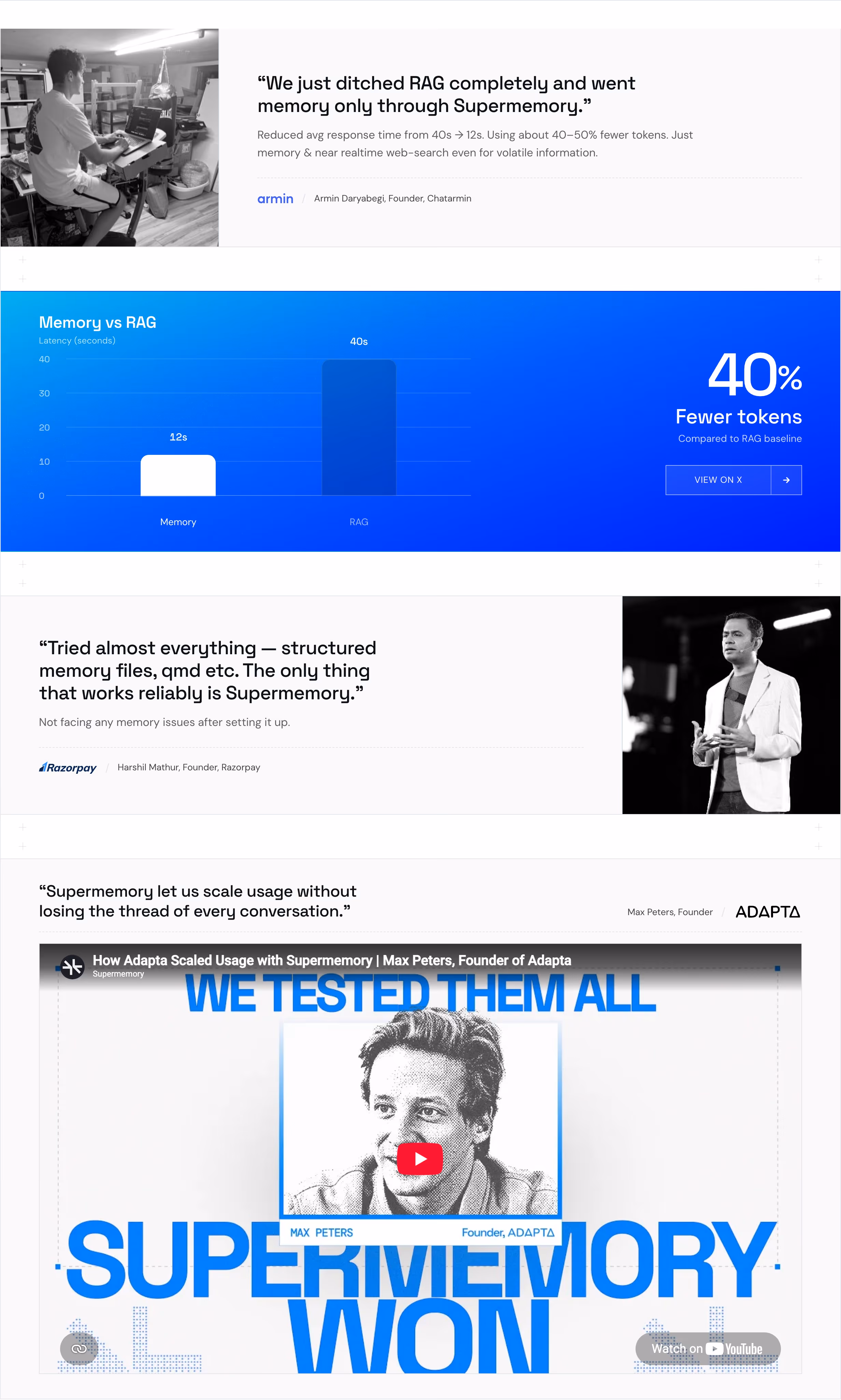 Supermemory testimonial design — Infrastructure