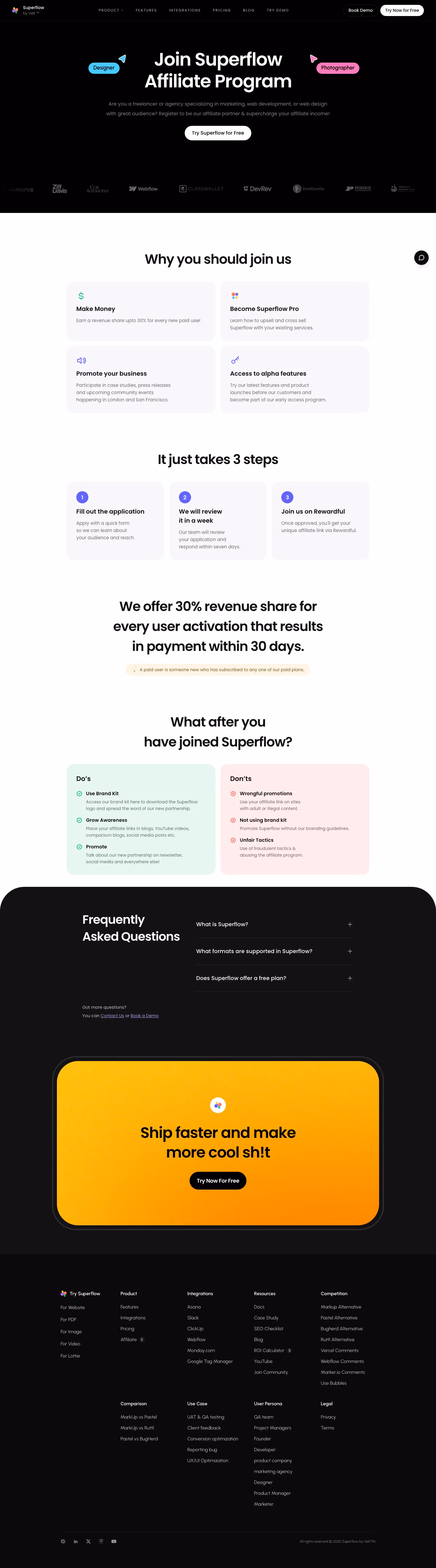 Usesuperflow affiliate page design — Developer Tools