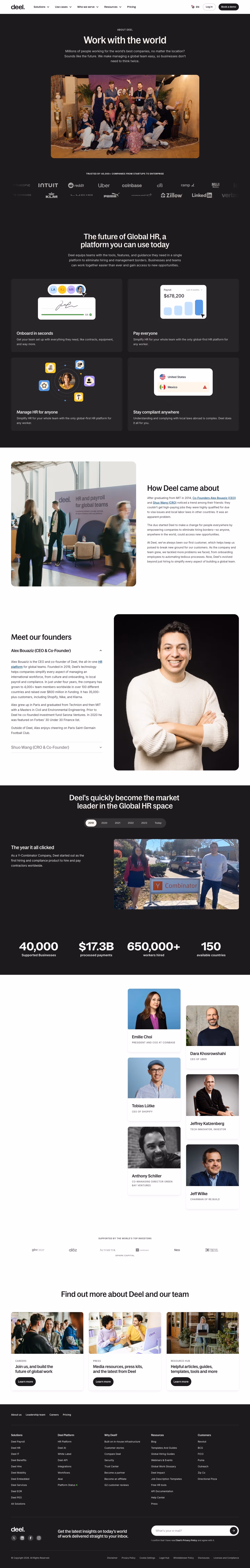Deel About Us section design