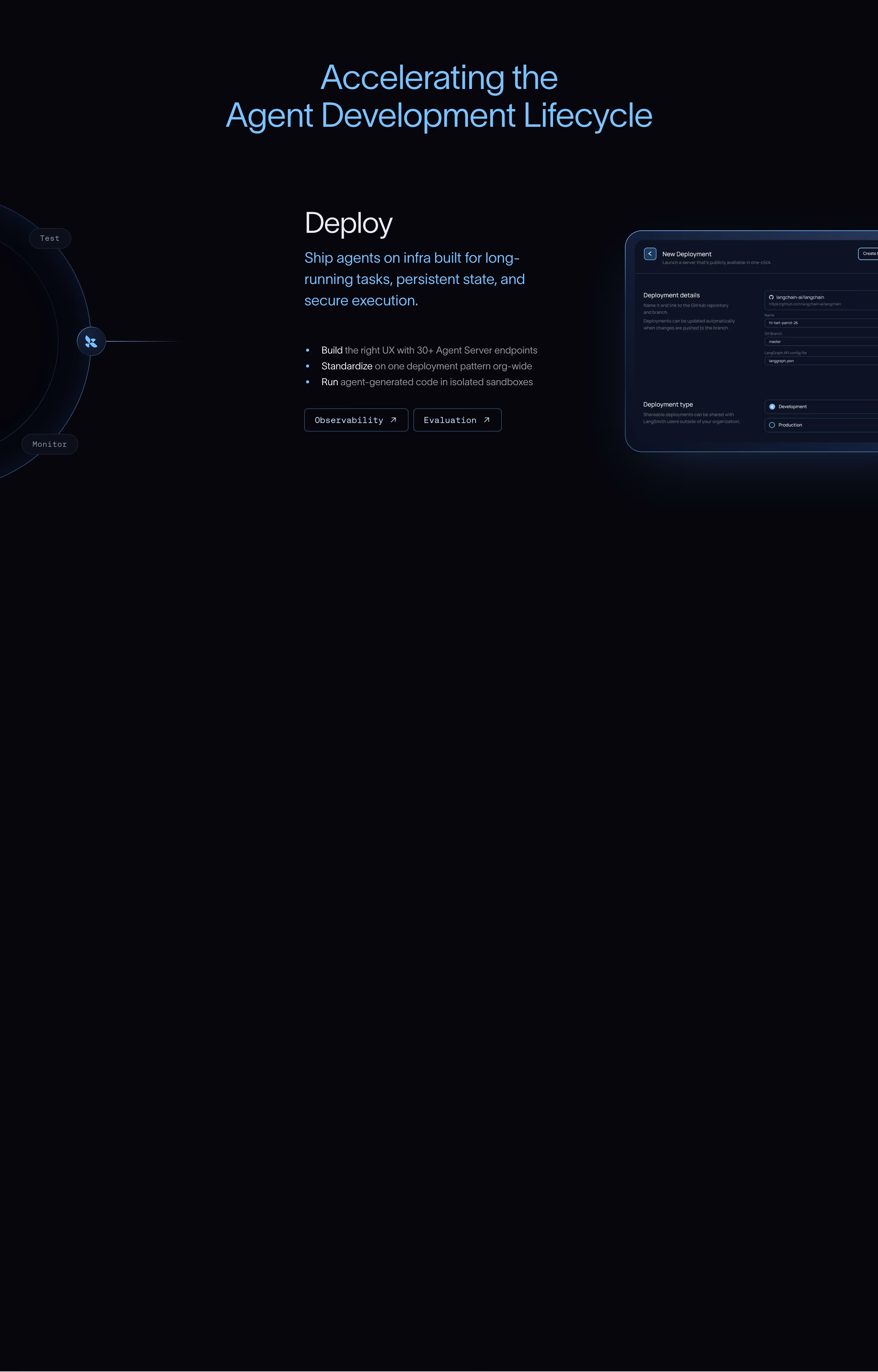 Langchain Features section design